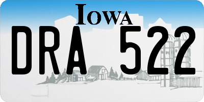 IA license plate DRA522