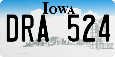 IA license plate DRA524