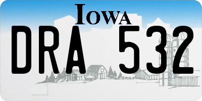 IA license plate DRA532