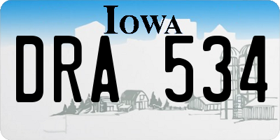IA license plate DRA534