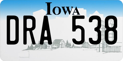 IA license plate DRA538