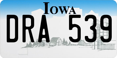 IA license plate DRA539