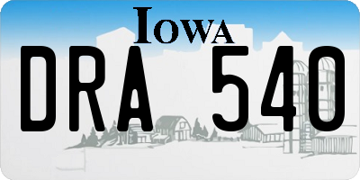 IA license plate DRA540
