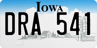 IA license plate DRA541
