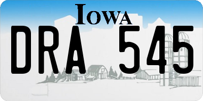 IA license plate DRA545