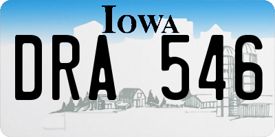 IA license plate DRA546