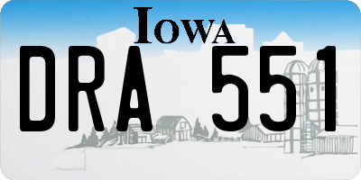IA license plate DRA551
