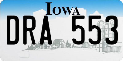 IA license plate DRA553