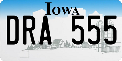 IA license plate DRA555
