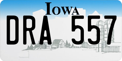 IA license plate DRA557