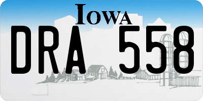 IA license plate DRA558