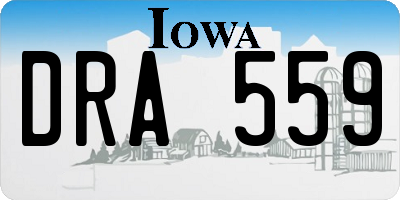 IA license plate DRA559