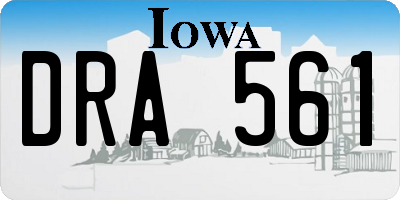 IA license plate DRA561