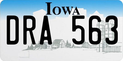 IA license plate DRA563