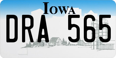 IA license plate DRA565