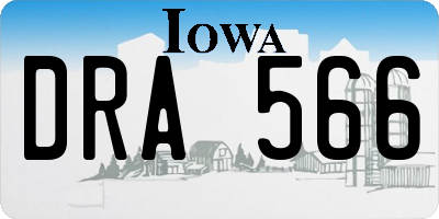 IA license plate DRA566