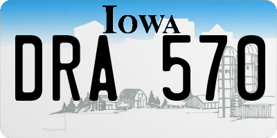 IA license plate DRA570