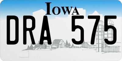IA license plate DRA575