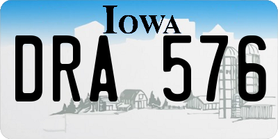 IA license plate DRA576