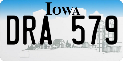 IA license plate DRA579