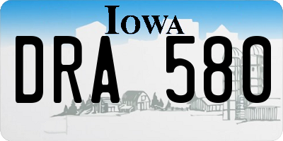 IA license plate DRA580