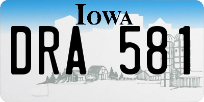 IA license plate DRA581
