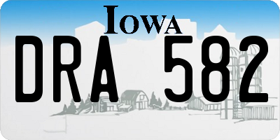 IA license plate DRA582