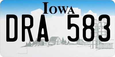 IA license plate DRA583