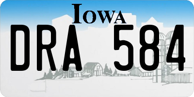 IA license plate DRA584