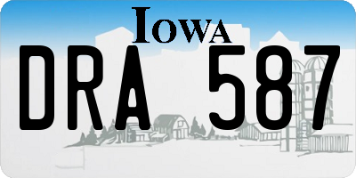 IA license plate DRA587