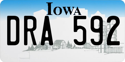 IA license plate DRA592