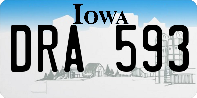 IA license plate DRA593