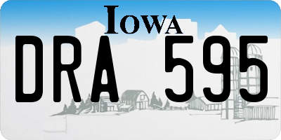 IA license plate DRA595