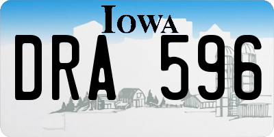 IA license plate DRA596