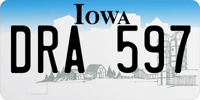 IA license plate DRA597