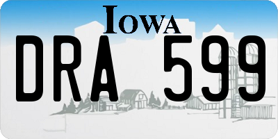 IA license plate DRA599