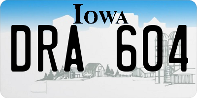 IA license plate DRA604