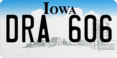IA license plate DRA606