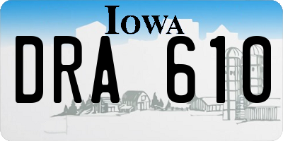 IA license plate DRA610