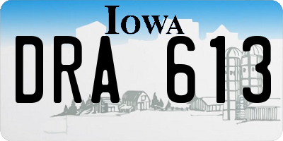 IA license plate DRA613