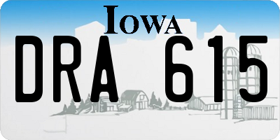 IA license plate DRA615