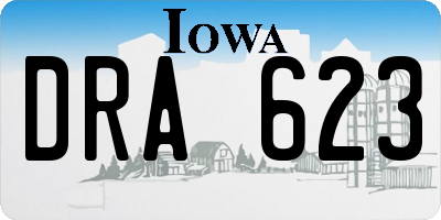 IA license plate DRA623