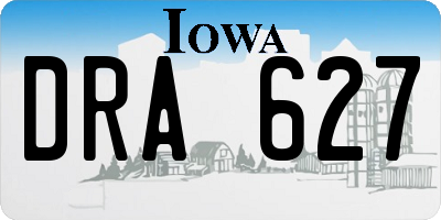 IA license plate DRA627
