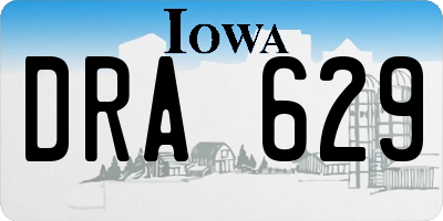 IA license plate DRA629