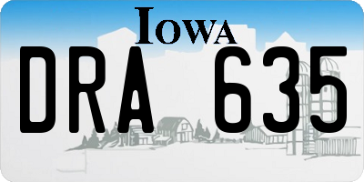 IA license plate DRA635