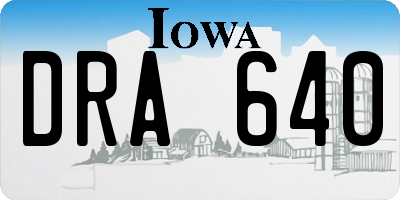 IA license plate DRA640