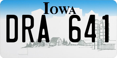 IA license plate DRA641