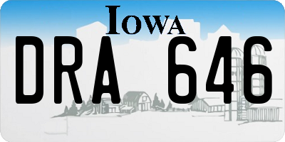 IA license plate DRA646