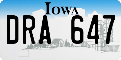 IA license plate DRA647