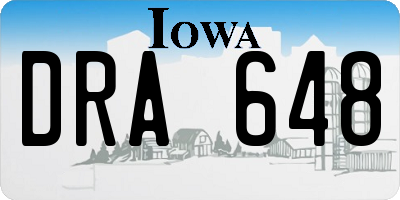 IA license plate DRA648